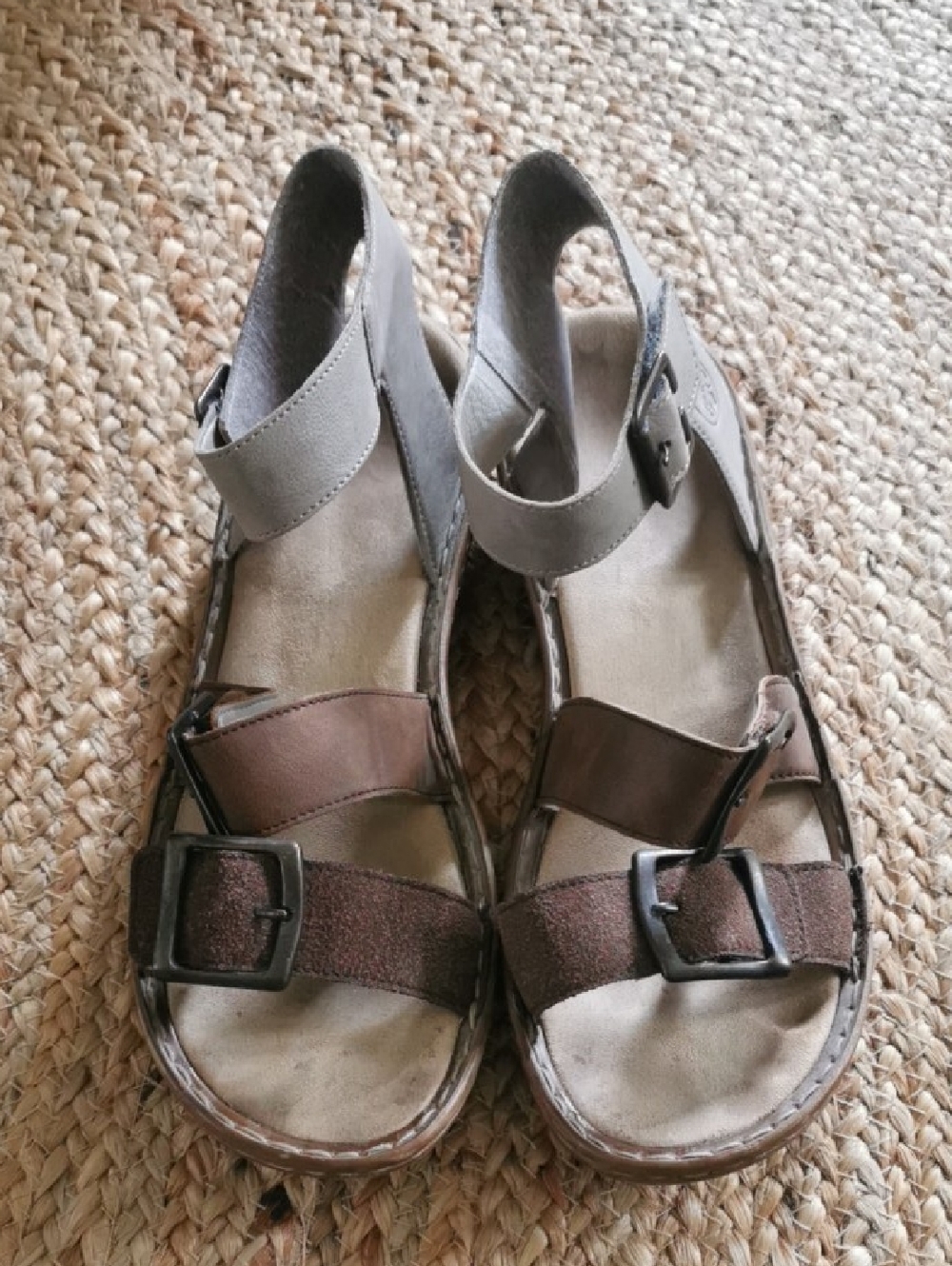 Womens Rieker Multi Strap Comfort Sandals Color Block Leather. Size 41/ 9